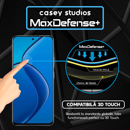 Folie Sticla MaxDefense+ - Realme 12 4G - Negru