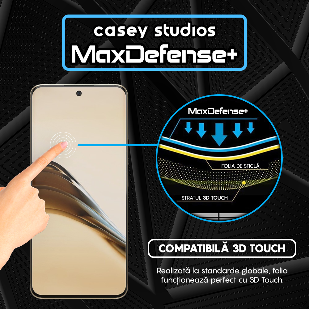 Folie Sticla MaxDefense+ - Realme 13 Pro Plus - Negru