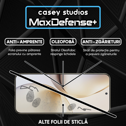 Folie Sticla MaxDefense+ - Realme 14 Pro - Negru