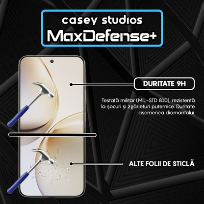 Folie Sticla MaxDefense+ - Realme 14 Pro - Negru