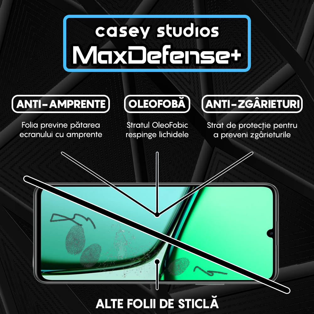 Folie Sticla MaxDefense+ - Realme C61 - Negru