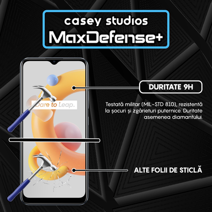 Folie Sticla MaxDefense+ - Realme 7i/C11/C11 (2021)/C15/C21/C21Y/C21Y/C25s/C25Y/Narzo 30A - Negru