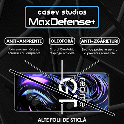 Folie Sticla MaxDefense+ - Realme GT 5G - Negru