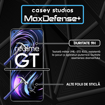 Folie Sticla MaxDefense+ - Realme GT 5G - Negru