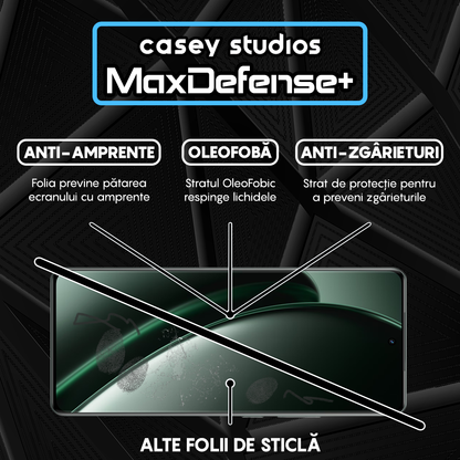 Folie Sticla MaxDefense+ - Realme GT 6T - Negru
