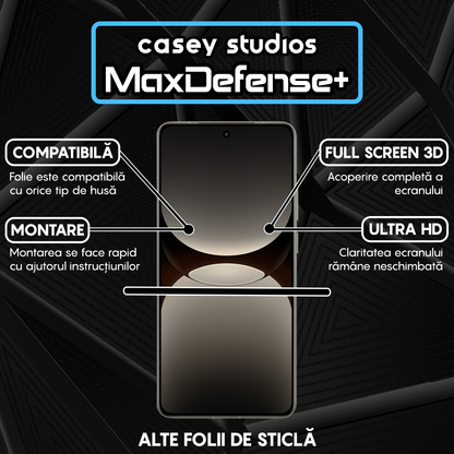 Folie Sticla MaxDefense+ - Realme GT7 Pro Racing - Negru