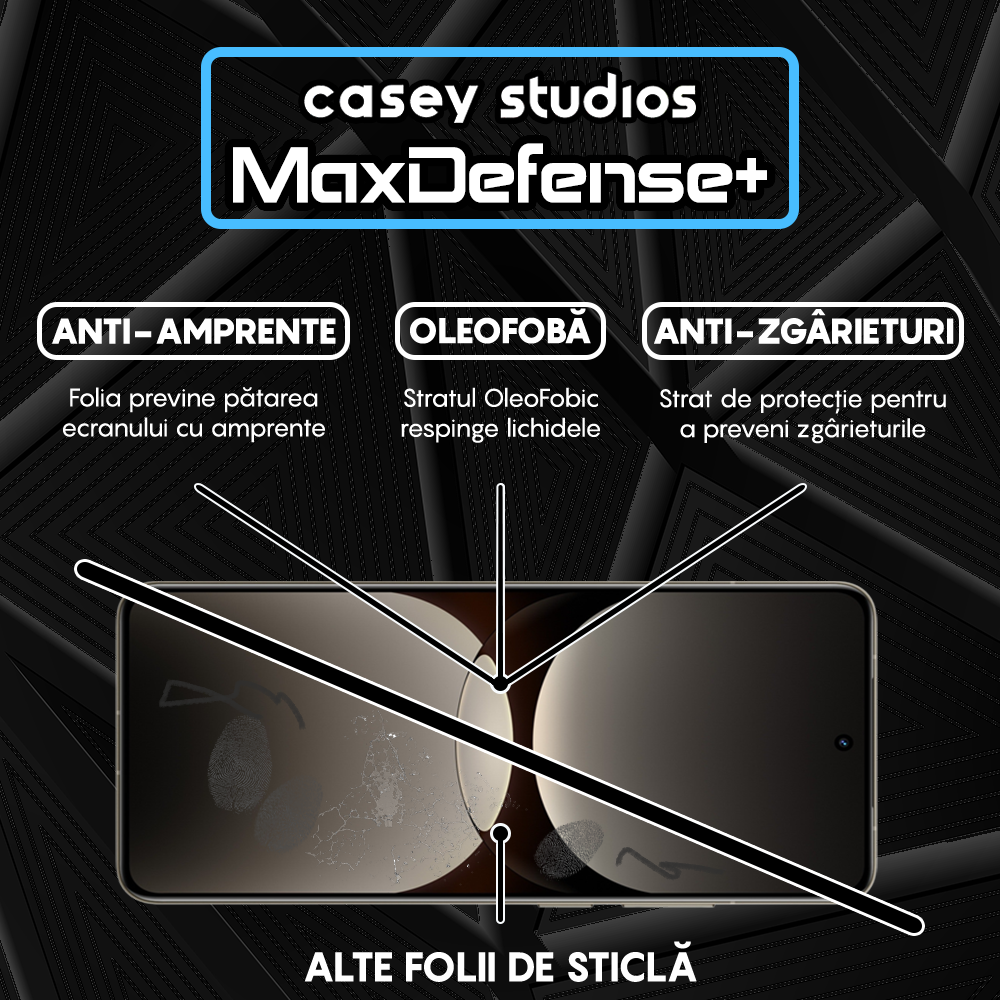 Folie Sticla MaxDefense+ - Realme GT7 Pro Racing - Negru