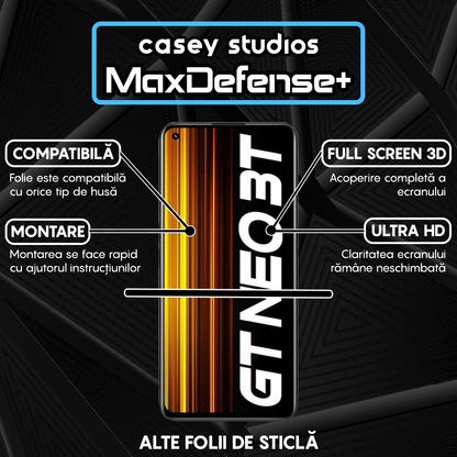 Folie Sticla MaxDefense+ - Realme GT Neo 3T - Negru