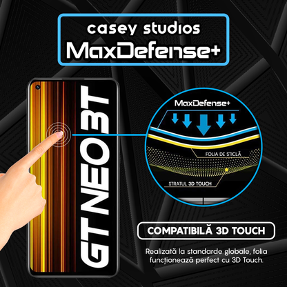 Folie Sticla MaxDefense+ - Realme GT Neo 3T - Negru