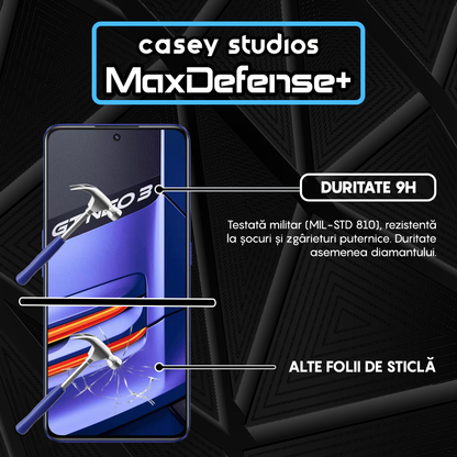 Folie Sticla MaxDefense+ - Realme GT Neo 3 150W - Negru