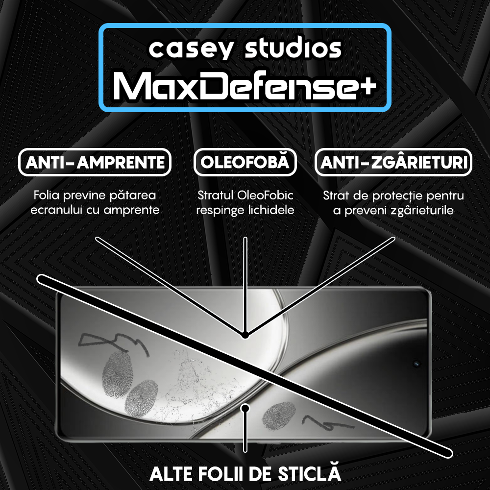 Folie Sticla MaxDefense+ - Realme GT Neo6 - Negru