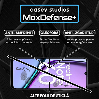 Folie Sticla MaxDefense+ - Realme Note 60 - Negru