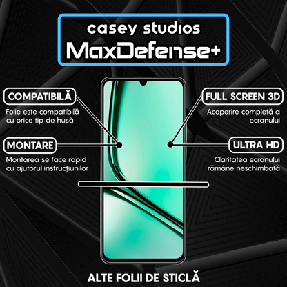 Folie Sticla MaxDefense+ - Realme Note 60x - Negru