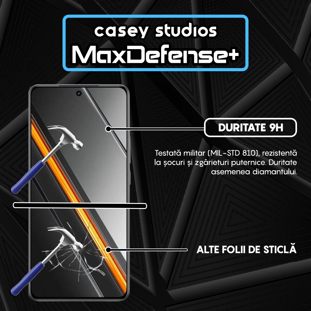 Folie Sticla MaxDefense+ - Realme Neo7 SE - Negru