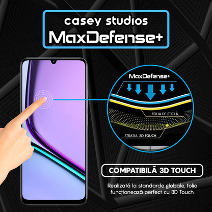 Folie Sticla MaxDefense+ - Realme Narzo N61 - Negru