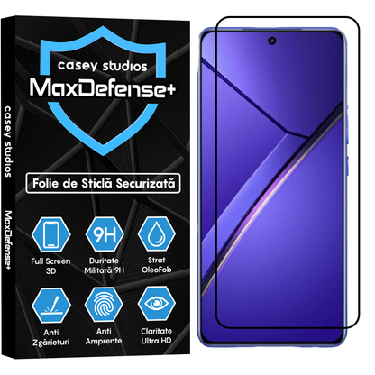 Folie Sticla MaxDefense+ - Realme Neo7 - Negru