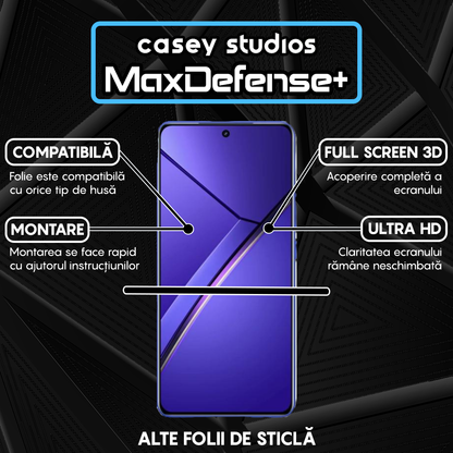 Folie Sticla MaxDefense+ - Realme Neo7 - Negru