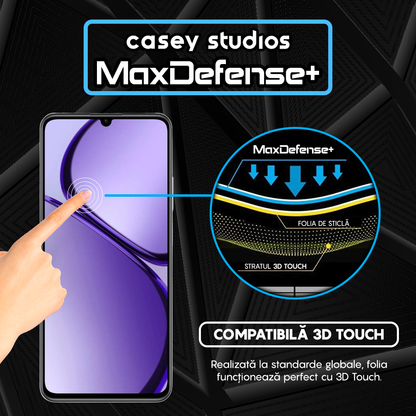 Folie Sticla MaxDefense+ - Realme Narzo N63 - Negru
