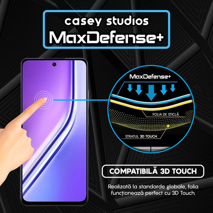 Folie Sticla MaxDefense+ - Realme P3x - Negru