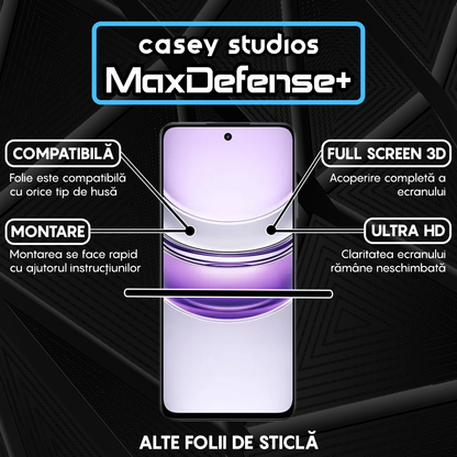 Folie Sticla MaxDefense+ - Realme V60 - Negru