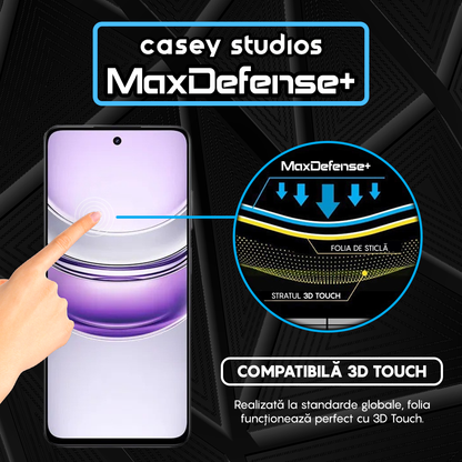 Folie Sticla MaxDefense+ - Realme V60 - Negru