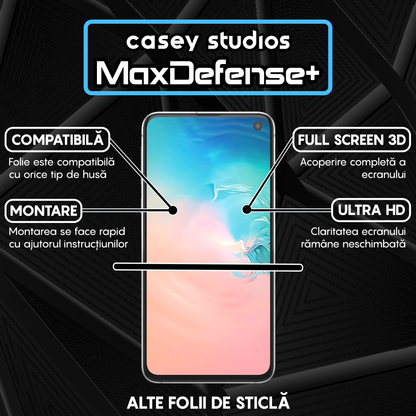 Folie Sticla MaxDefense+ - Samsung Galaxy S10E - Negru