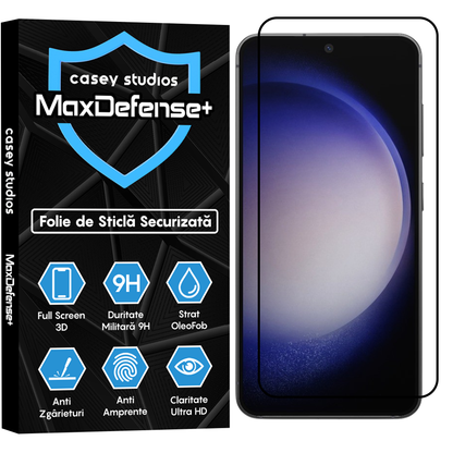 Folie Sticla MaxDefense+ - Samsung Galaxy S23/S22 5G - Negru