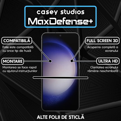 Folie Sticla MaxDefense+ - Samsung Galaxy S23/S22 5G - Negru