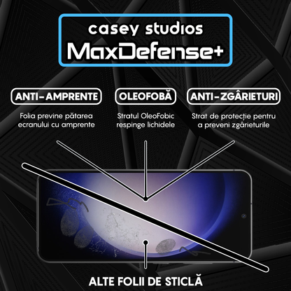 Folie Sticla MaxDefense+ - Samsung Galaxy S23/S22 5G - Negru