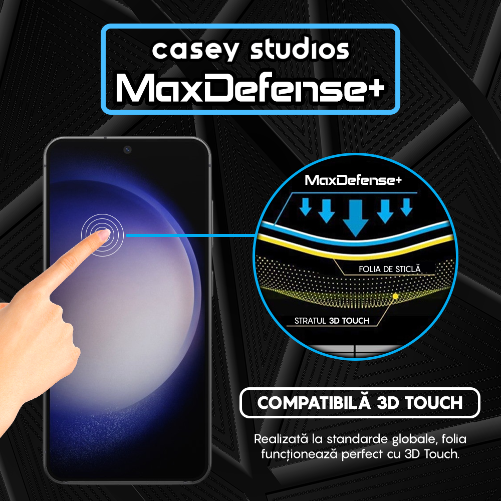 Folie Sticla MaxDefense+ - Samsung Galaxy S23/S22 5G - Negru