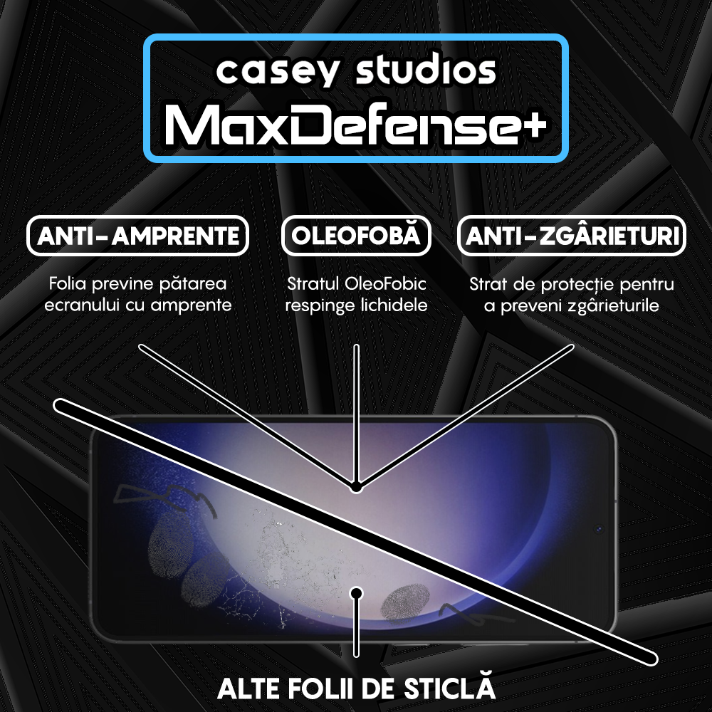 Folie Sticla MaxDefense+ - Samsung Galaxy S23 Plus/S22 Plus 5G - Negru