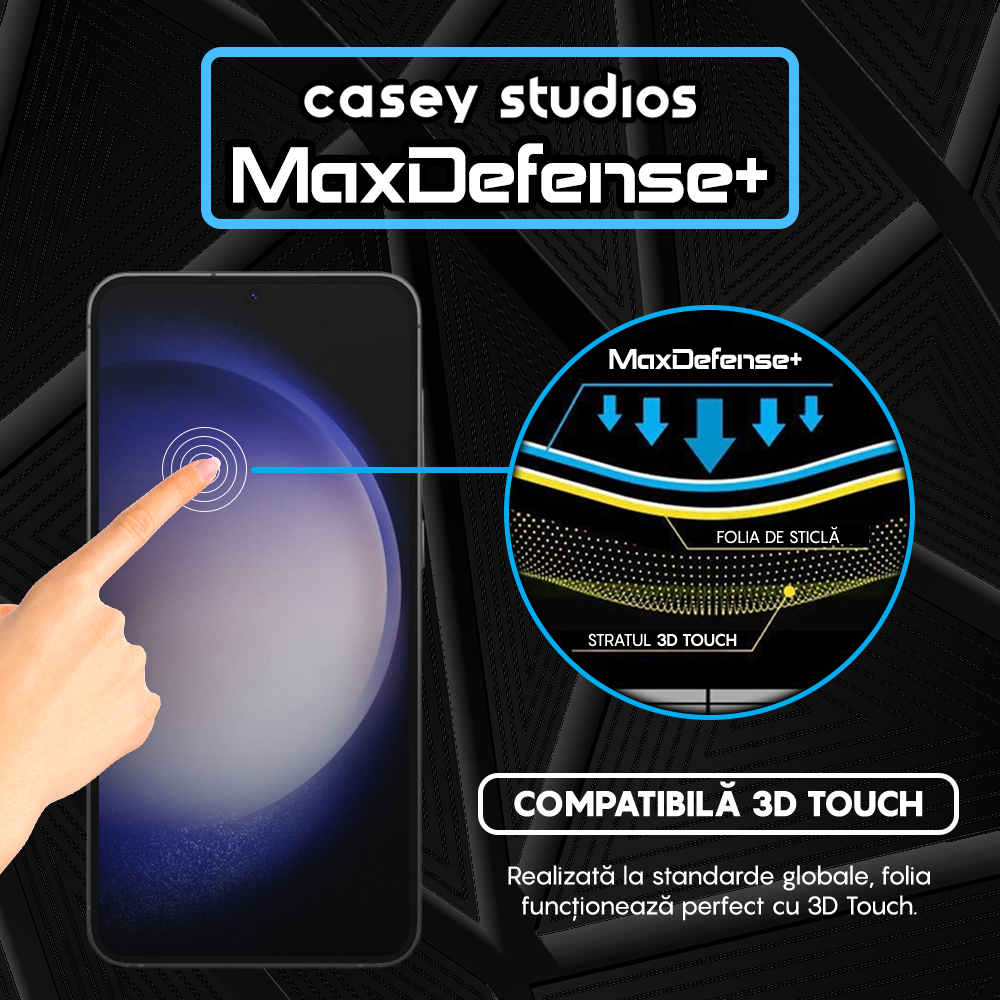 Folie Sticla MaxDefense+ - Samsung Galaxy S23 Plus/S22 Plus 5G - Negru