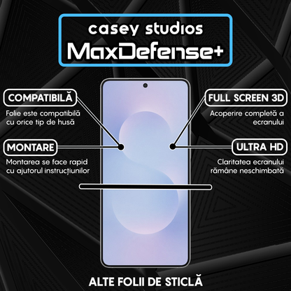 Folie Sticla MaxDefense+ - Samsung Galaxy S25 EDGE - Negru
