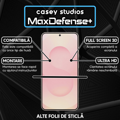 Folie Sticla MaxDefense+ - Samsung Galaxy S25 Plus - Negru