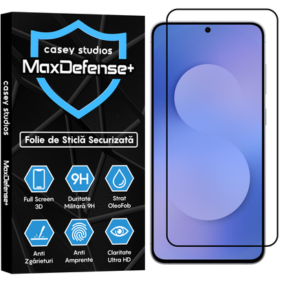Folie Sticla MaxDefense+ - Samsung Galaxy S25 FE - Negru