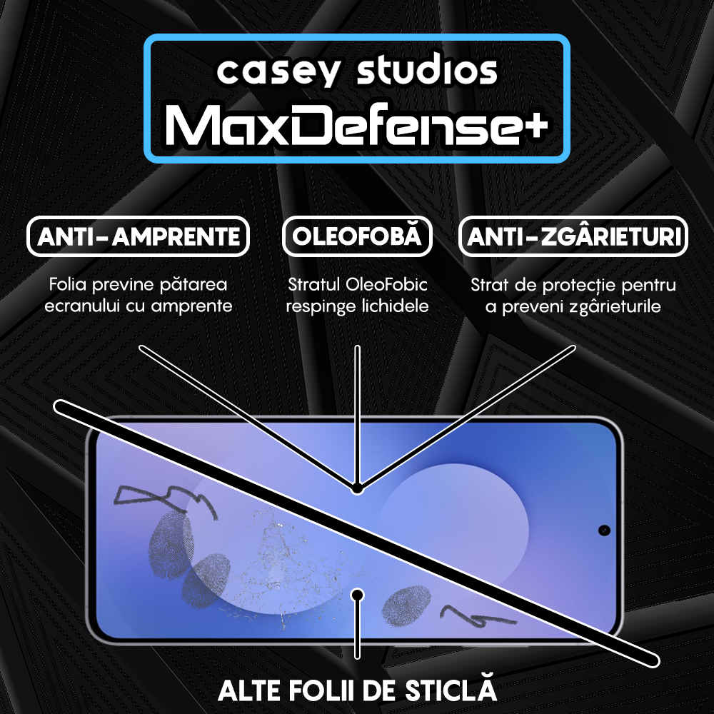 Folie Sticla MaxDefense+ - Samsung Galaxy S25 FE - Negru