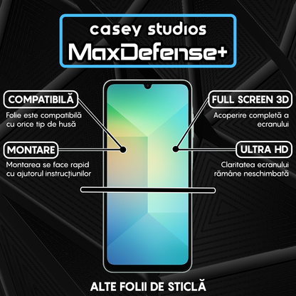 Folie Sticla MaxDefense+ - Samsung Galaxy A06 5G - Negru