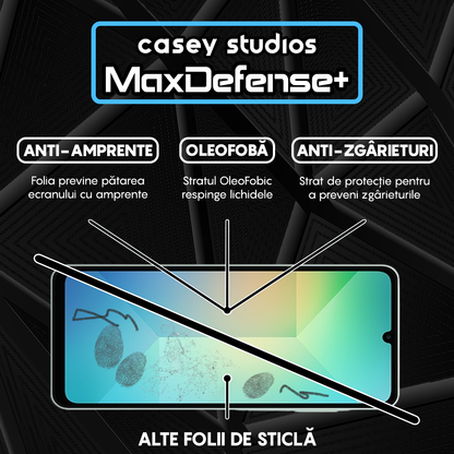 Folie Sticla MaxDefense+ - Samsung Galaxy A06 5G - Negru