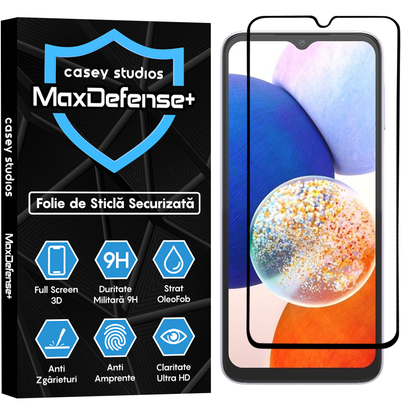 Folie Sticla MaxDefense+ - Samsung Galaxy A14 5G - Negru
