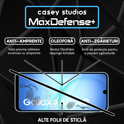 Folie Sticla MaxDefense+ - Samsung Galaxy A17 LTE - Negru