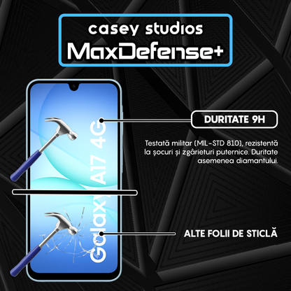 Folie Sticla MaxDefense+ - Samsung Galaxy A17 LTE - Negru