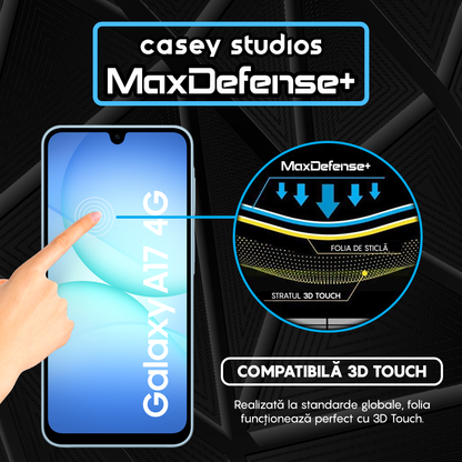 Folie Sticla MaxDefense+ - Samsung Galaxy A17 LTE - Negru