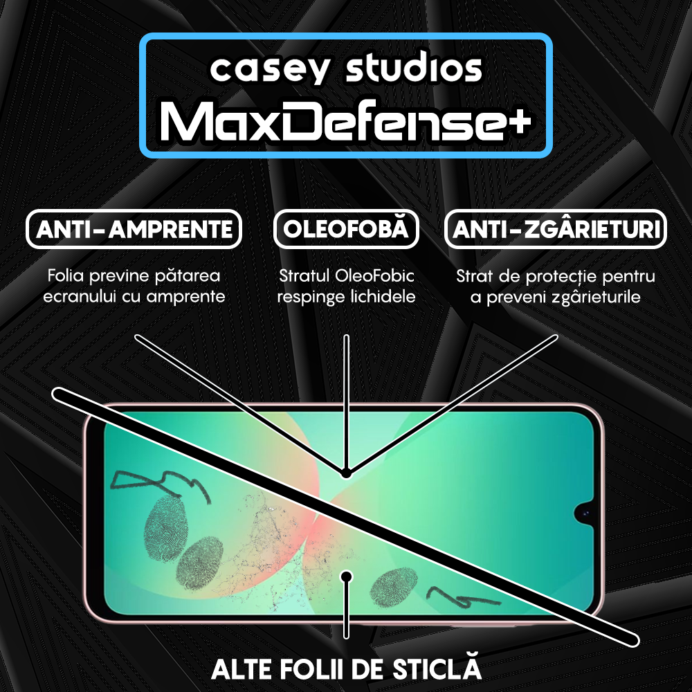 Folie Sticla MaxDefense+ - Samsung Galaxy A26 - Negru