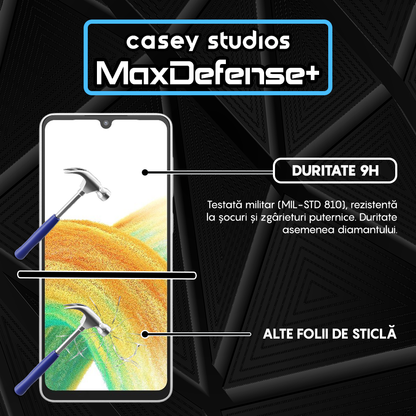 Folie Sticla MaxDefense+ - Samsung Galaxy A33 5G - Negru