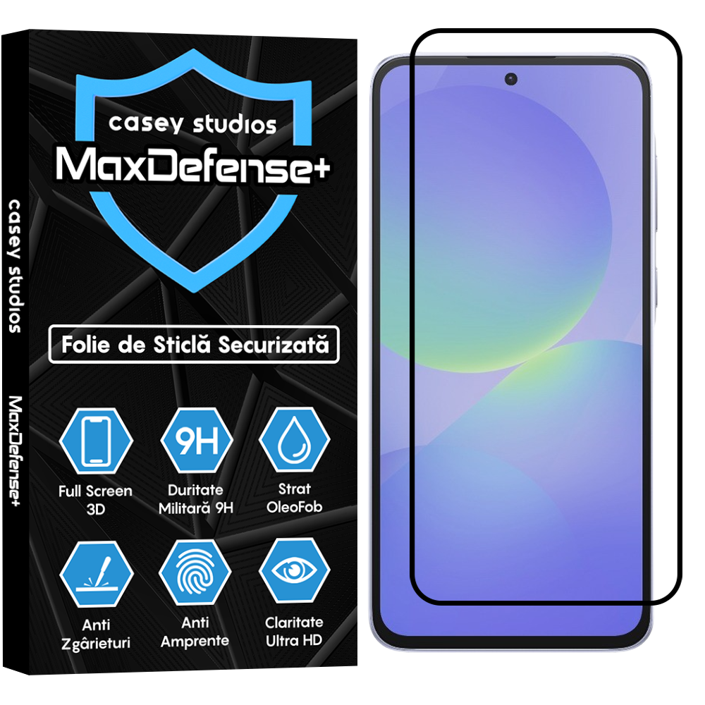 Folie Sticla MaxDefense+ - Samsung Galaxy A36 - Negru