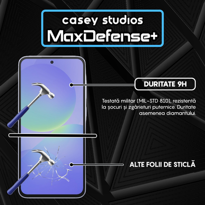 Folie Sticla MaxDefense+ - Samsung Galaxy A36 - Negru