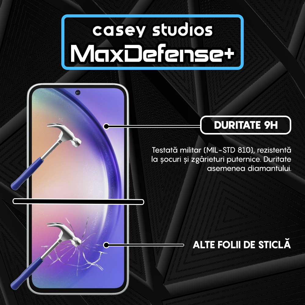 Folie Sticla MaxDefense+ - Samsung Galaxy S23 FE/A54 - Negru
