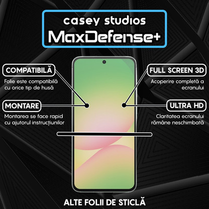 Folie Sticla MaxDefense+ - Samsung Galaxy A56 - Negru
