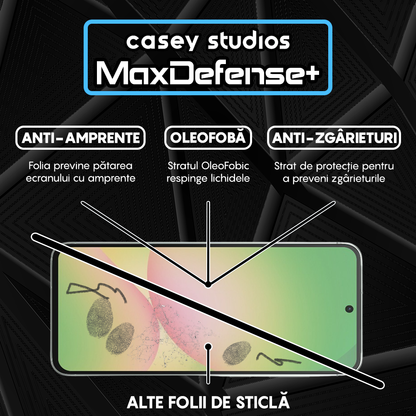 Folie Sticla MaxDefense+ - Samsung Galaxy A56 - Negru