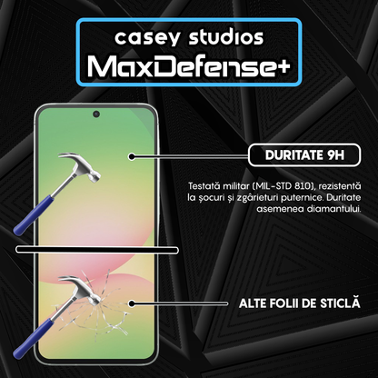 Folie Sticla MaxDefense+ - Samsung Galaxy A56 - Negru